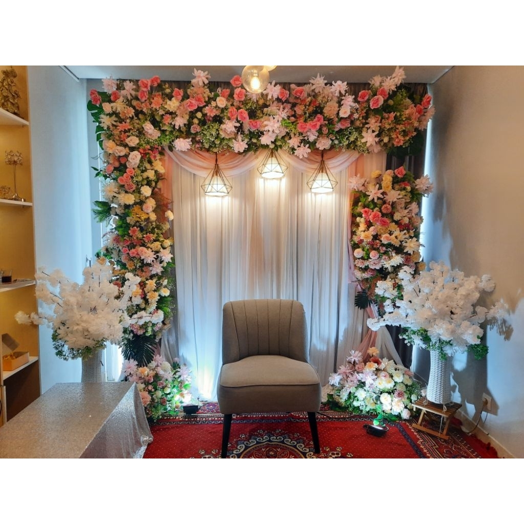 Dekorasi Backdrop Lamaran 2 meter (TANPA KURSI)