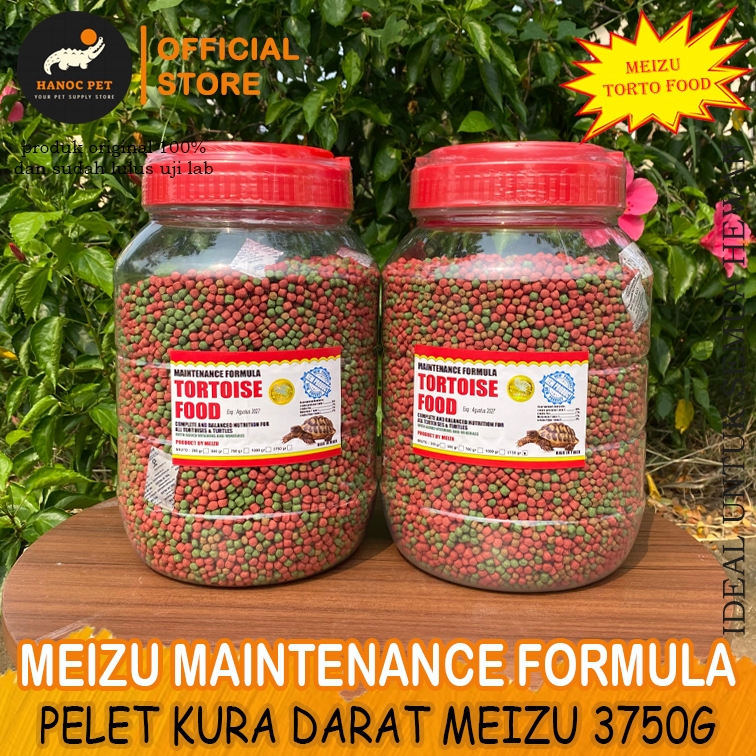 Makanan Kura-Kura Darat Meizu 3.75kg – Tinggi Protein – Cepat Besar & Sehat – Cocok Untuk Sulcata / 