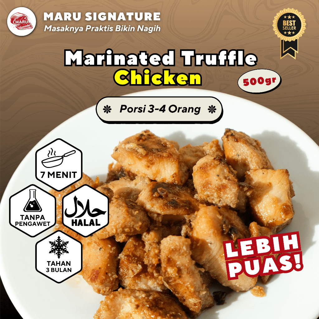 

MARU SIGNATURE Daging Ayam Fillet Dada Marinasi Bumbu Truffle 500gr Halal BBQ Grill