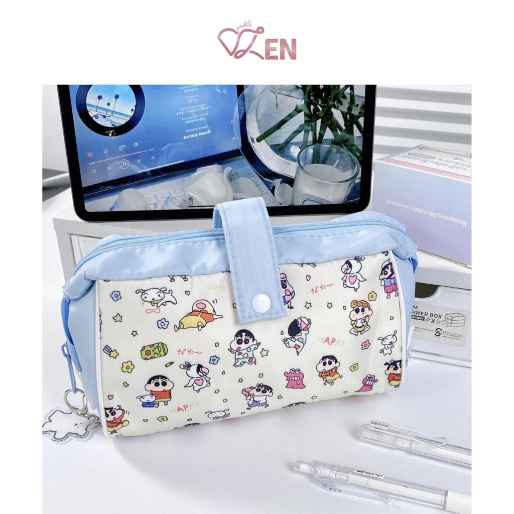 

double.zen ಇ. Sinchan Kitten Puppy Pencil Case (Tepak Kotak Tempat Penyimpanan Pensil lucu tas sekolah stationary storage bag)