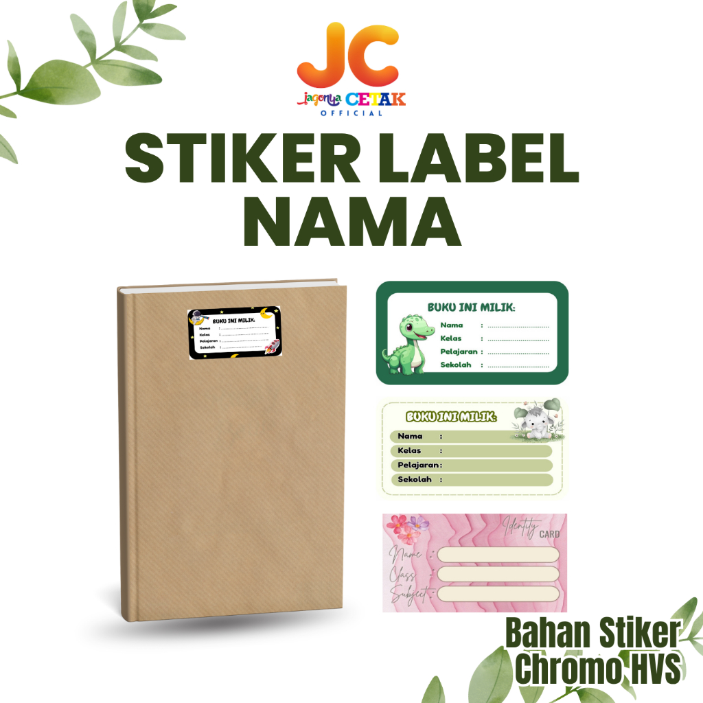 

JC STIKER LABEL NAMA BUKU ISI 50 PCS