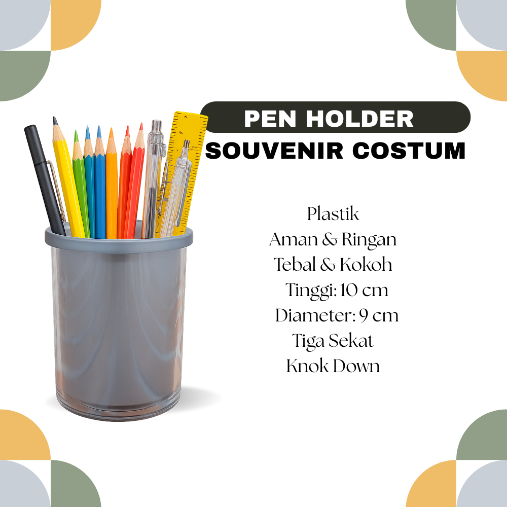

Tempat Alat Tulis Meja / Pen Holder ATK - Souvenir Kantor Insert Paper Custom Desain