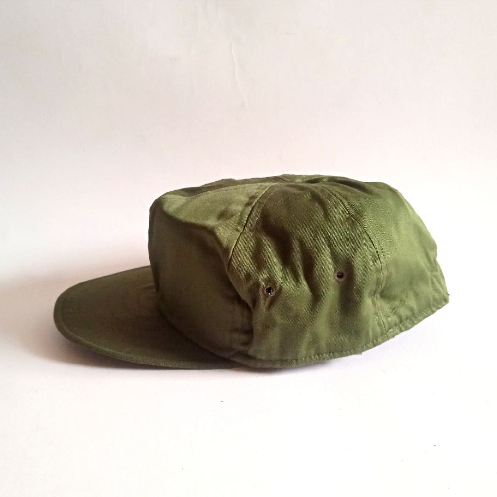 Antik Topi Militer Lama ABRI Era Orde Baru Hijau Polos Kondisi NOS Utuh Lama Tua Layak Koleksi