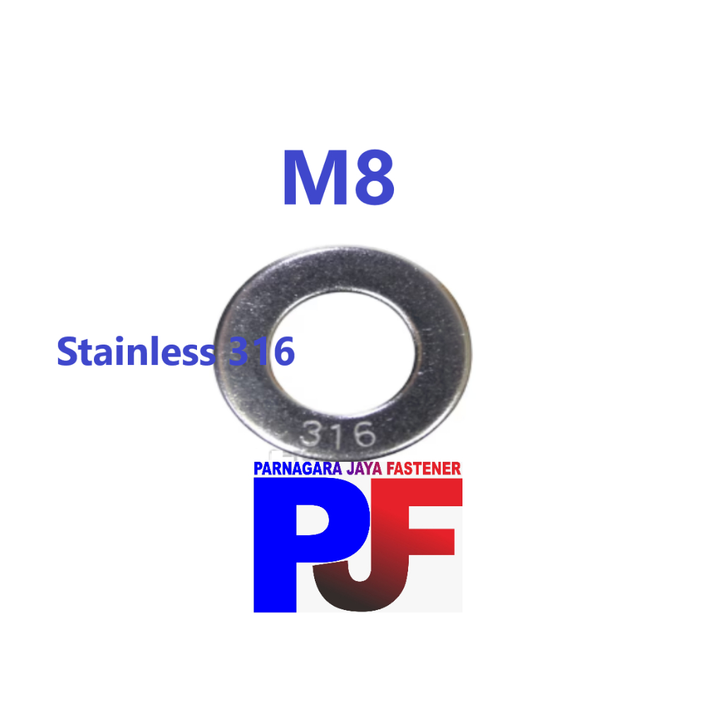 Ring Plat M8 / Ring Plat Stainless 316 / Washer Plat Stainless 316