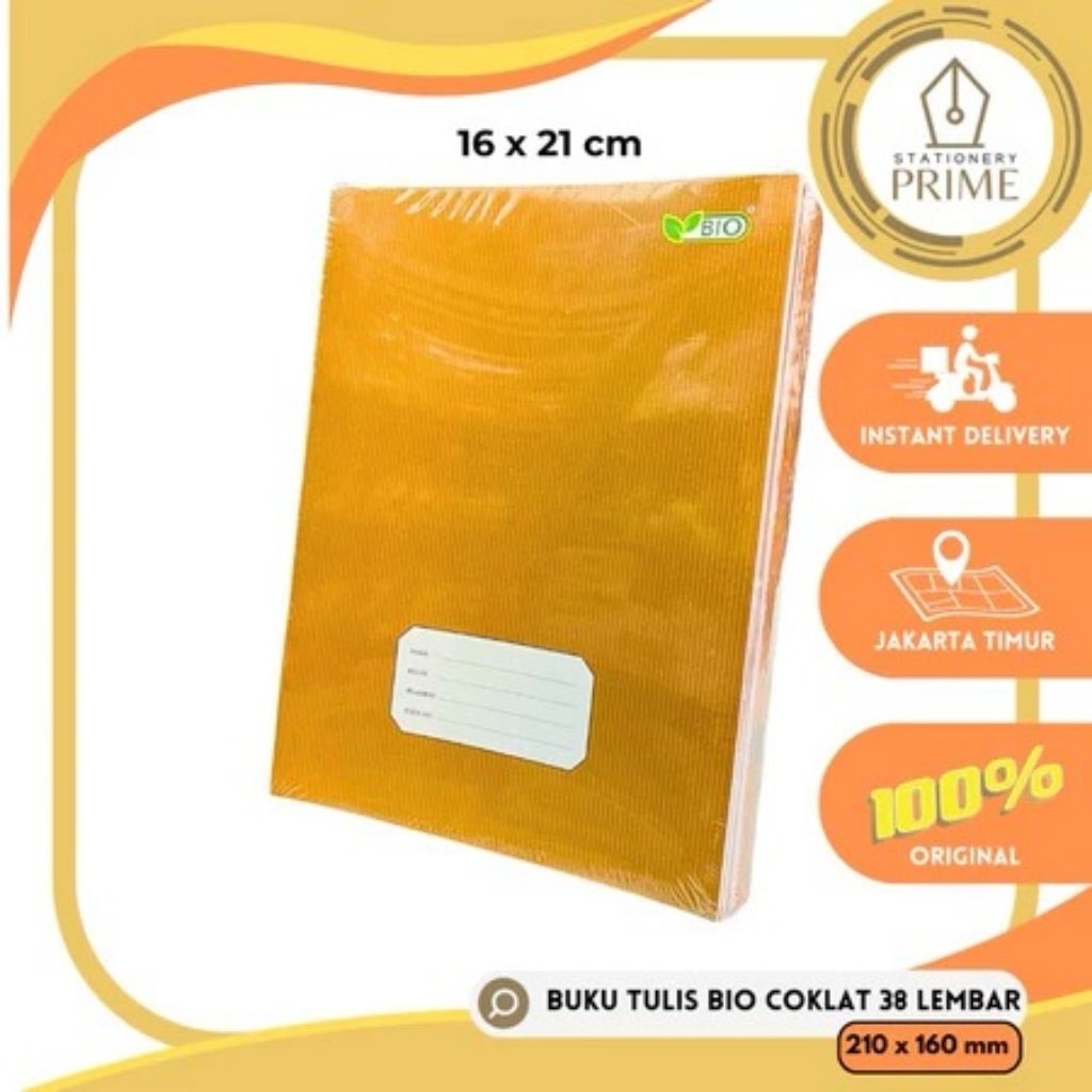 

Buku Tulis BIO / PELNA / SIHEBAT 38 Lembar uk Kwarto PENDEK 21x16cm (1 Pack isi 10 Buku)