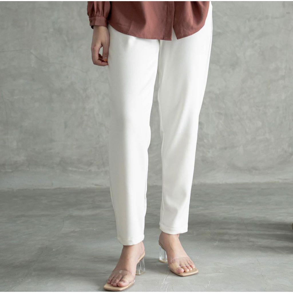 FIXUP-Celana Panjang Wanita Celana Scuba Pants Celana Pensil Murah Celana Putih Baggy Pants