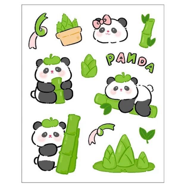 

SK 237 - Sticker dekorasi PET lucu DIY gambar PANDA / Sticker kartun anak / sticker jurnal / diy