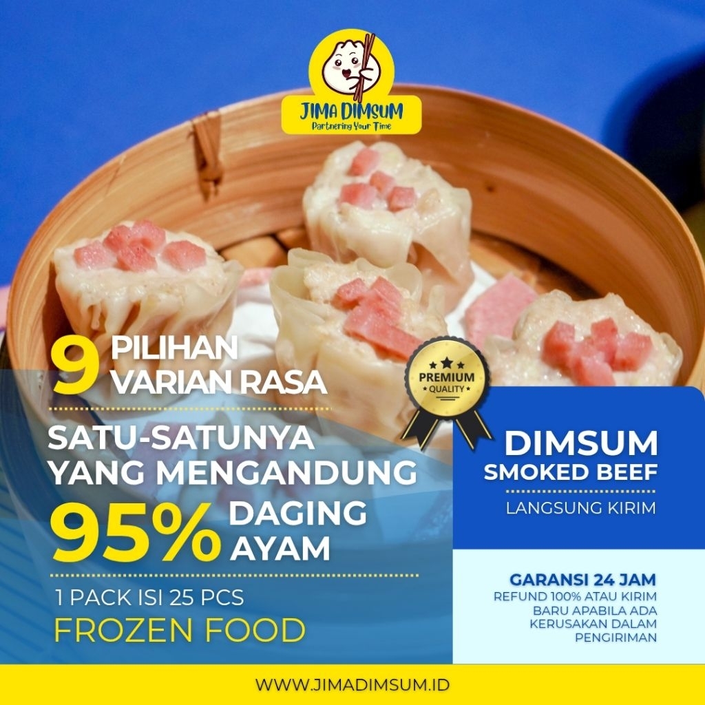 

Jima Dimsum Smoked Beef Frozen Food 1 pack isi 25 pcs & 15 pcs Halal Premium