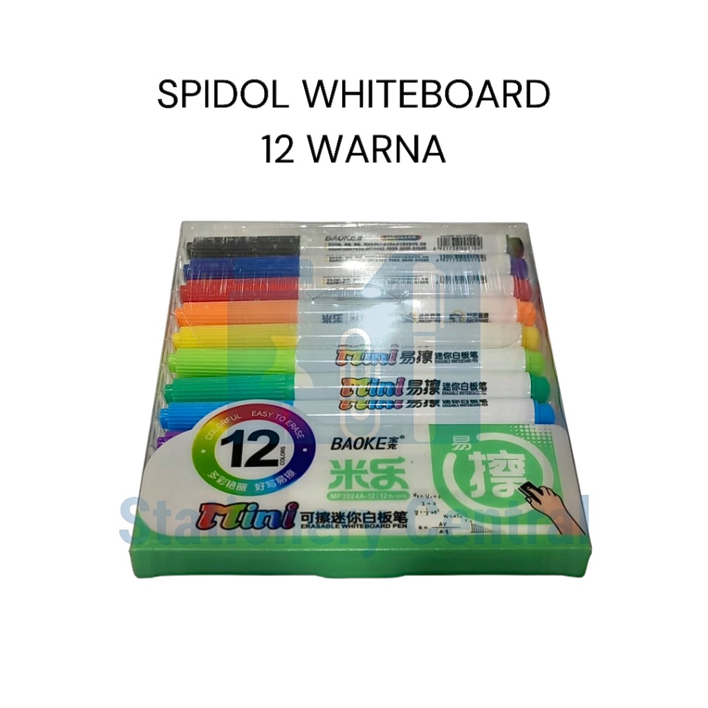 

Spidol Warna Baoke 12 Warna Erasable Whiteboard Marker Set Klir Air Warna