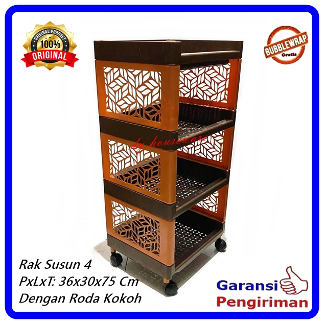 Rak Serbaguna 4 Susun Rak RodaYoyo Susun 4 Rak Baju 4 Susun Dengan Roda Yoyo