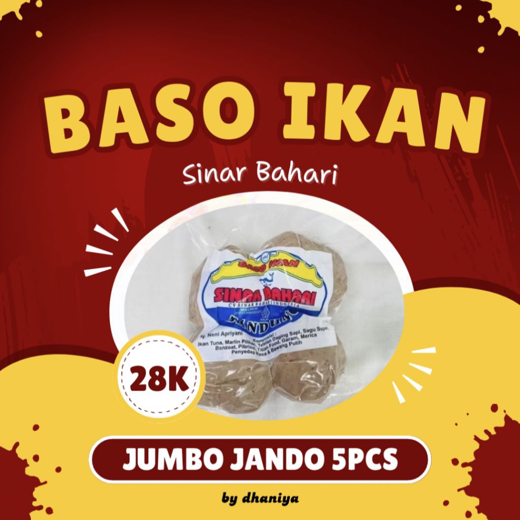 

BASO IKAN SINAR BAHARI BANDUNG - JUMBO JANDO ISI 5