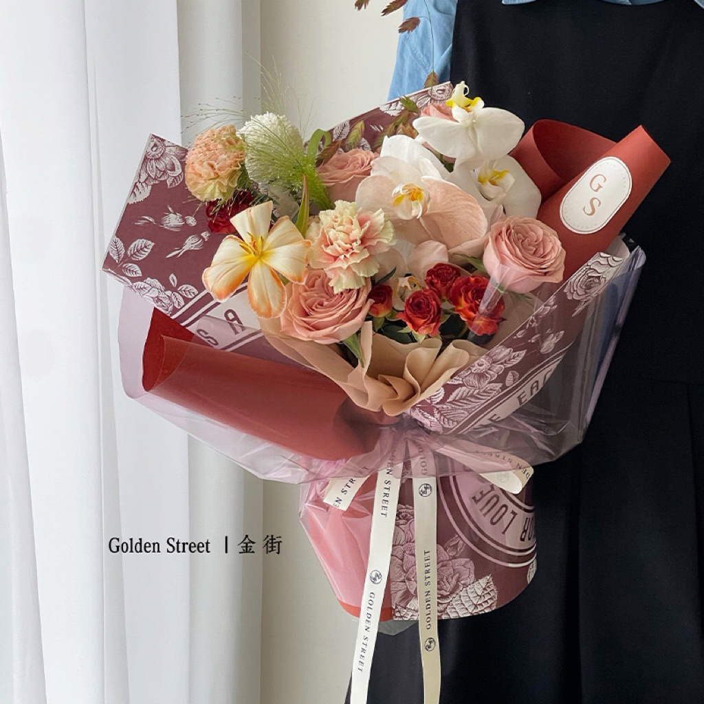 

[5 LEMBAR] Vintage Frame Wrapping Paper Floral | Kertas Buket Bunga Print | Korean Style Bouquet Cellophane | Hiasan Dekorasi