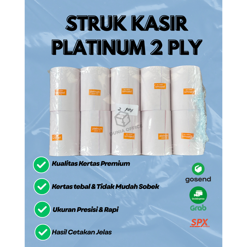 

Kertas Struk NCR 2 PLY 75 x 60 Merk PLATINUM / Struk Kasir