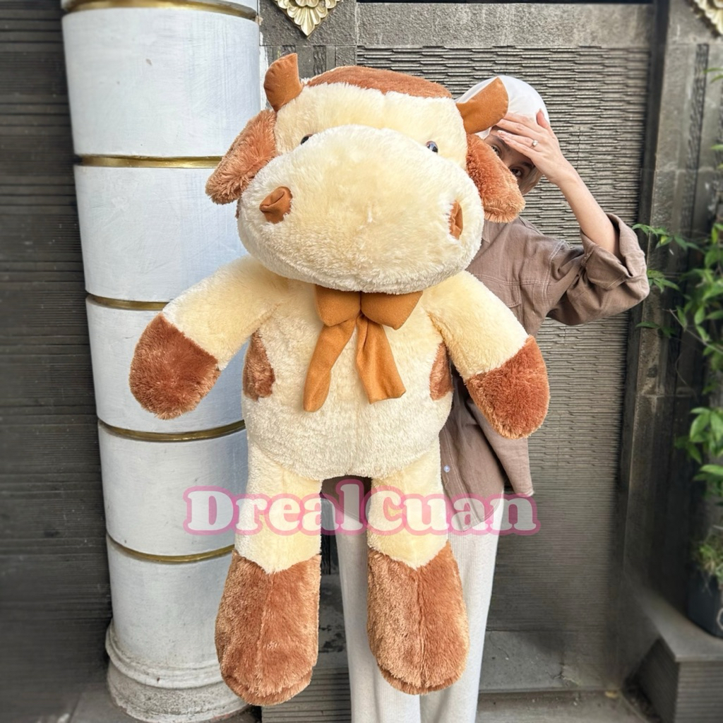 Boneka Hewan Sapi cow Berdiri Duduk Standing Super Besar Jumbo 1 meter