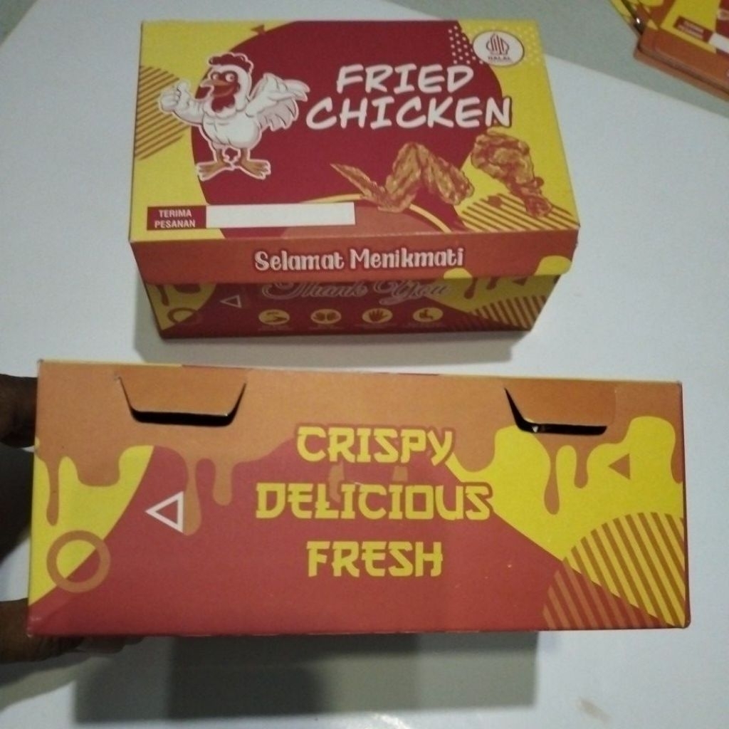 

100pcs Dus Fried Chicken Laminasi Voil / Kardus Fried Chicken / Kardus KFC