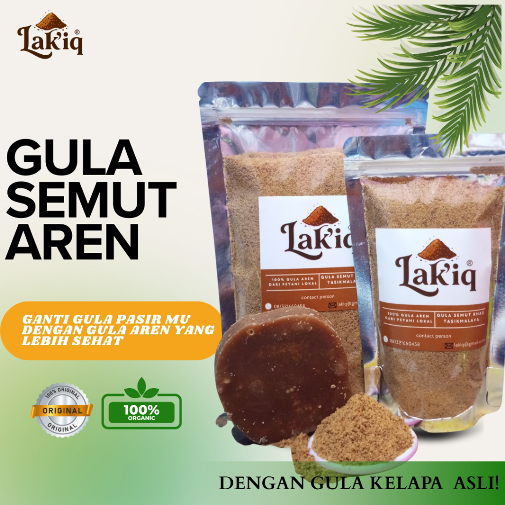 

Lak"IQ Gula Semut Alami - 100% terbuat dari gula aren asli - Pemanis alami Untuk masakan dan minuman