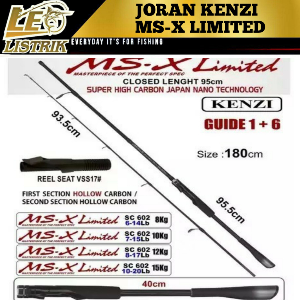 JORAN KENZI MS-X LIMITED 180CM ROD SPINNING KENZI JORAN PANCING TERLARIS JORAN CASTING TERLARIS