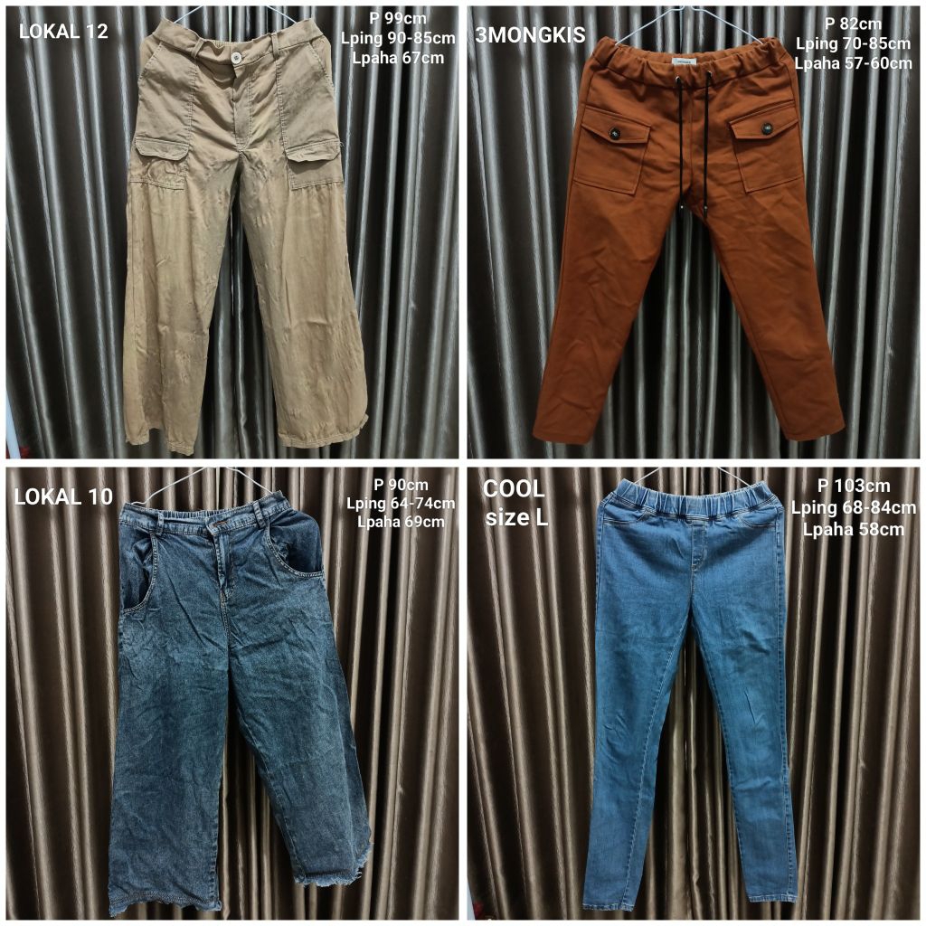 Preloved / second  / bekas Celana Wanita Celana Cewek Cargo Skinny Jeans Kulot