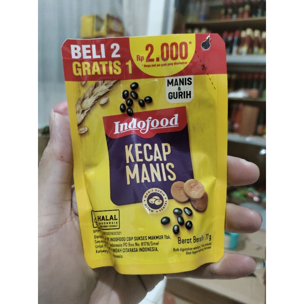 

Kecap manis indofood 77gr/kecap manis refill pouch indofood