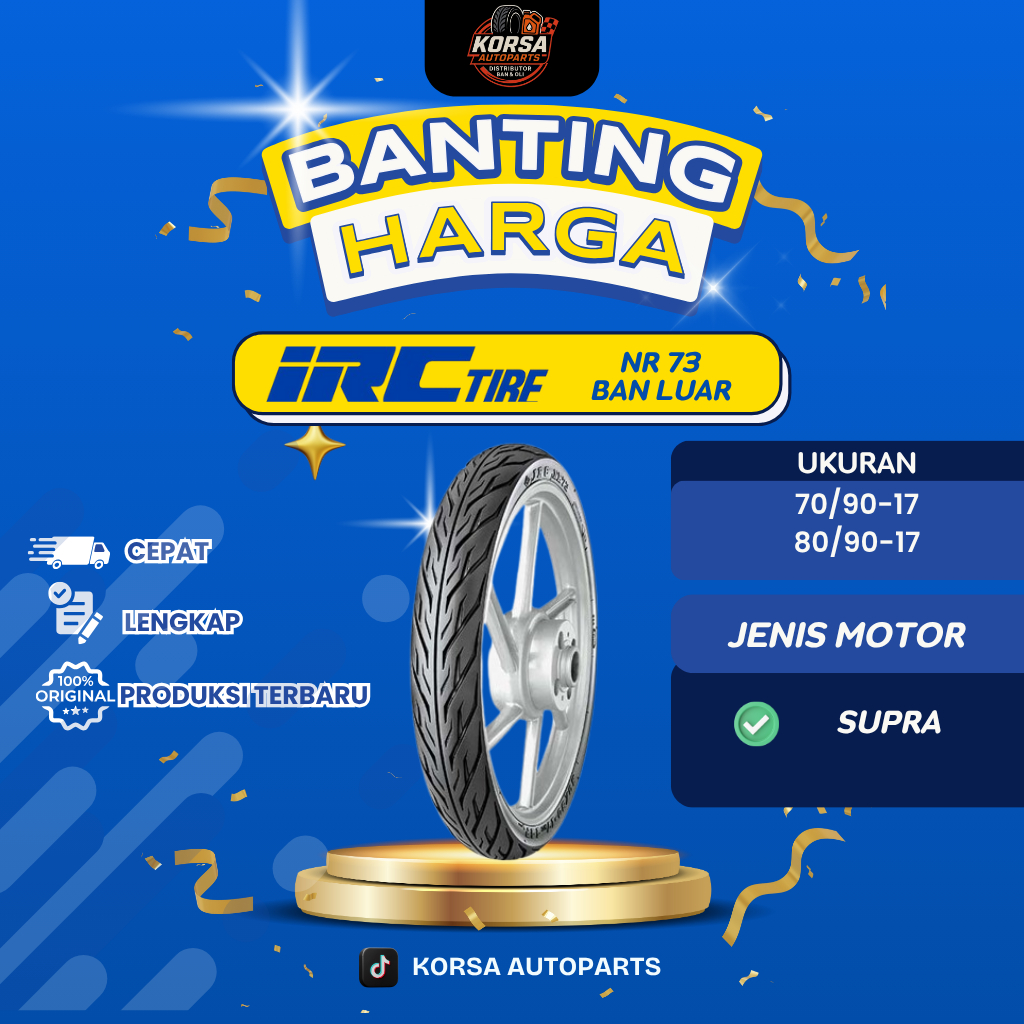 IRC BAN MOTOR 80/90-17 NR 73 BAN LUAR