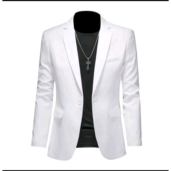 Jas Pria Putih / Jas Putih Pria / Blazer Pria Putih / Jas Formal Pria / Blazer Putih