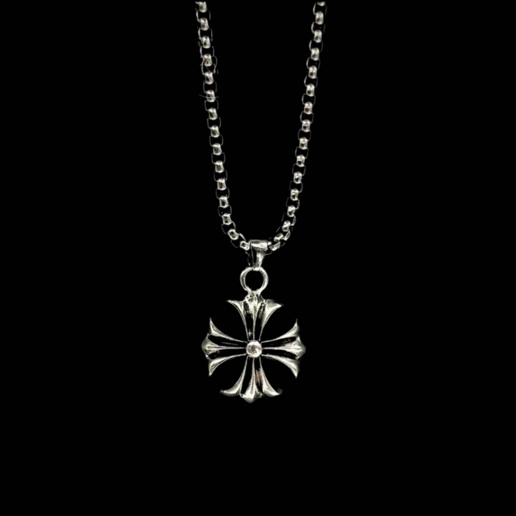 Kalung Titanium Silver Pria Wanita Anti Karat Tidak Luntur - Chrome Hearts Necklace