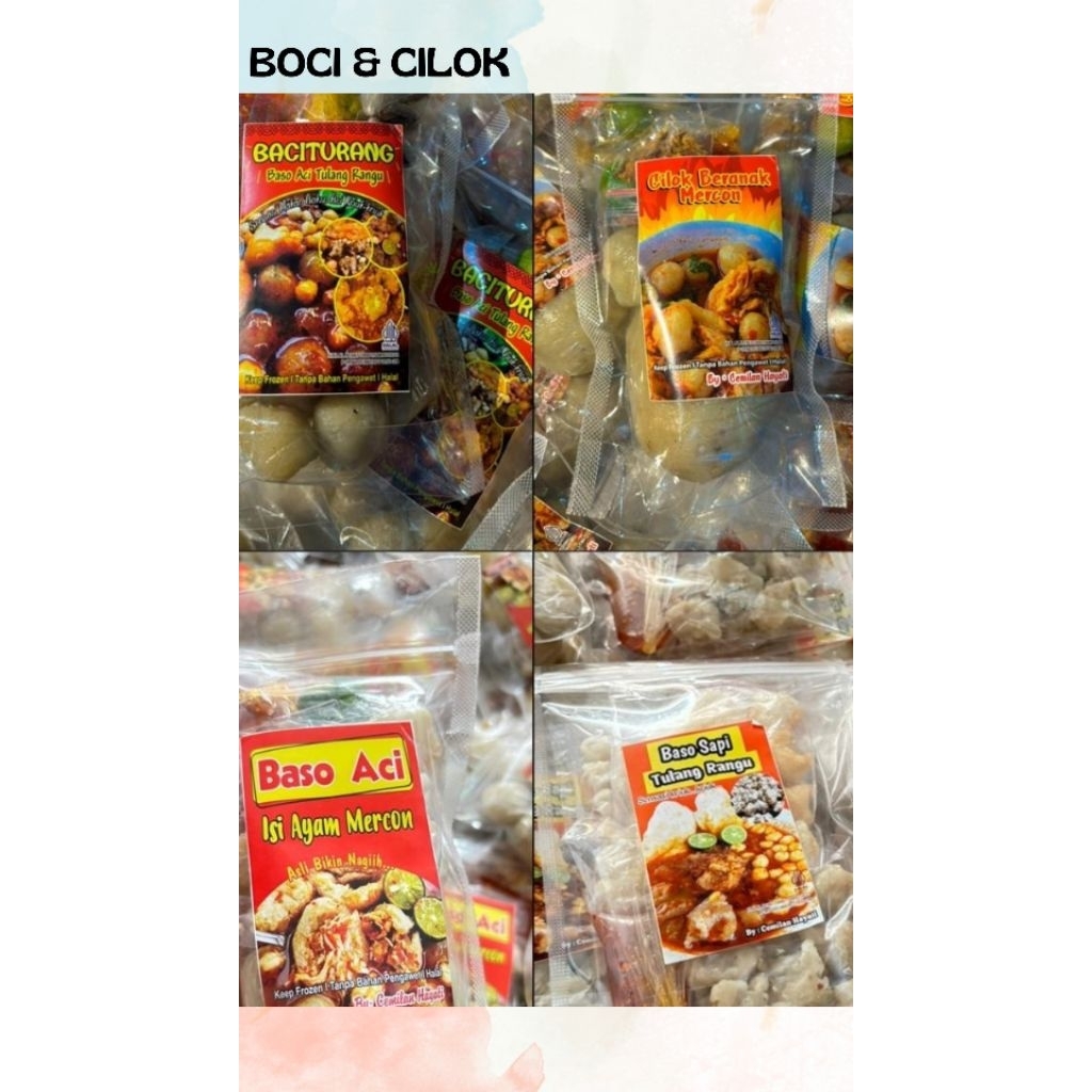 

BACITURANG (BASO ACI TULANG RANGU), CILOK BERANAK MERCON, BASO ACI ISI AYAM MERCON, BASO SAPI TULANG RANGU