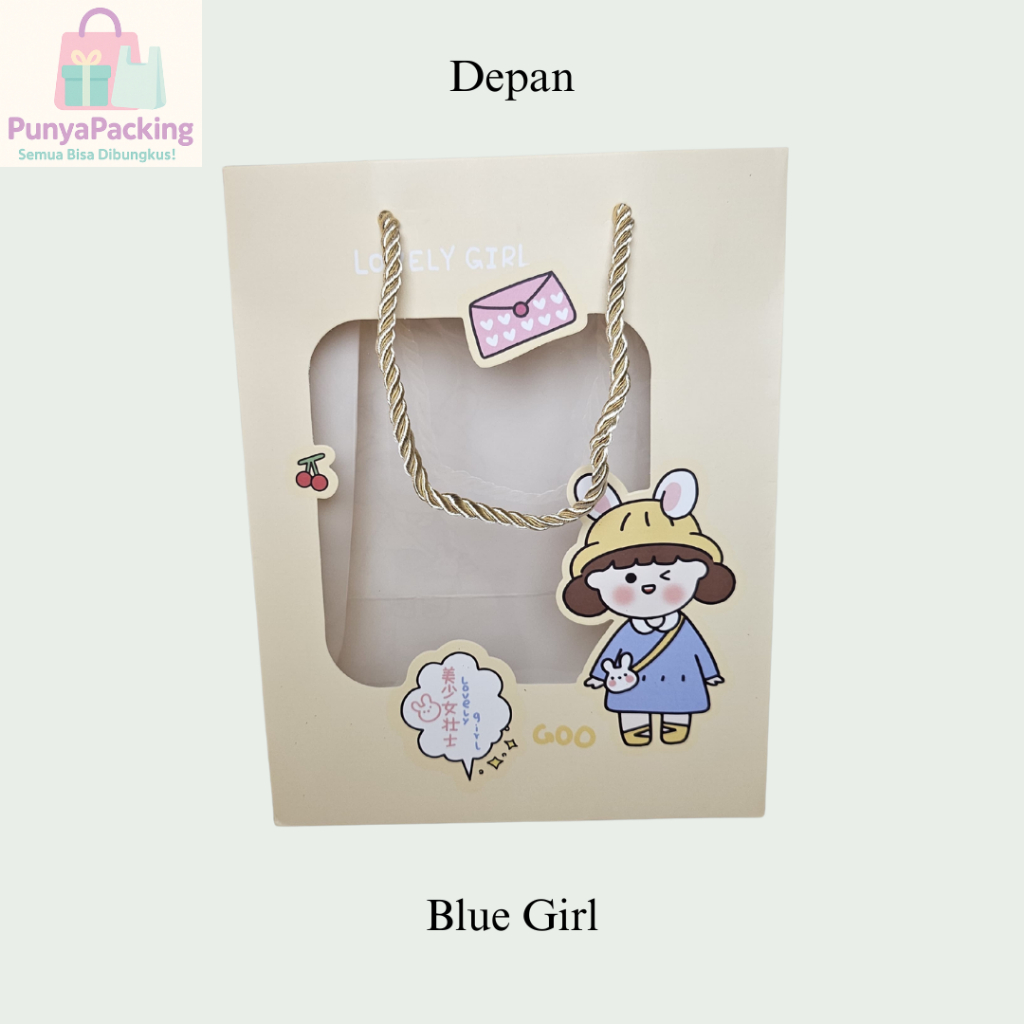 

Paper Bag/Kantong/Tas Elegan Premium Mewah Motif Perempuan Tembus Pandang Untuk Hadiah/Ulang Tahun