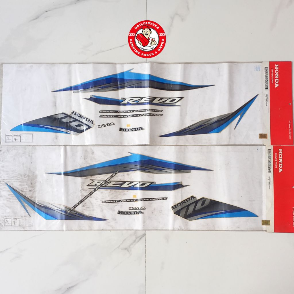 LIS STICKER STRIPING BODY SILVER HONDA REVO 110 ABSOLUTE 2009 ORIGINAL AHM 871X0-KWW-A10ZDR A10ZDL