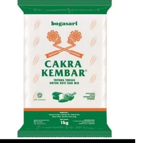 

Tepung Terigu Bogasari Cakra Kembar Kemasan 1 Kg