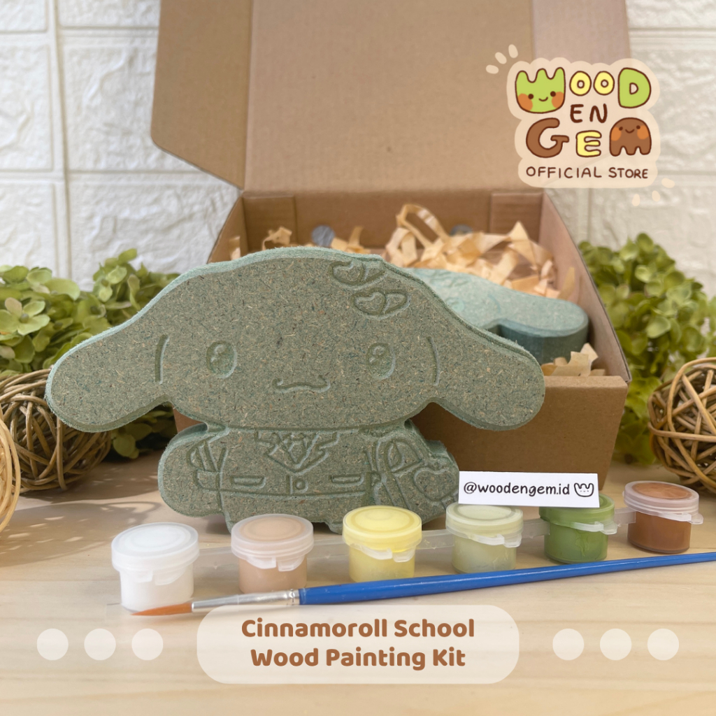

WOODENGEM DIY Wood Character Painting Kit Melukis Mainan Anak Hampers Kado Cinnamoroll School Sanrio