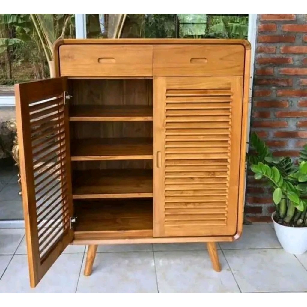 Lemari Sepatu Pintu Tutup Lemari Serbaguna Lemari Kecil Lemari Jati