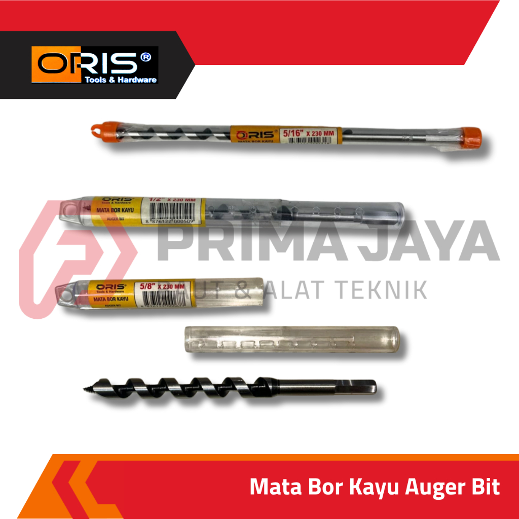 MATA BOR KAYU AUGER BIT / MATA BOR KAYU SPIRAL PANJANG 8 10 12 16 MM ORIS