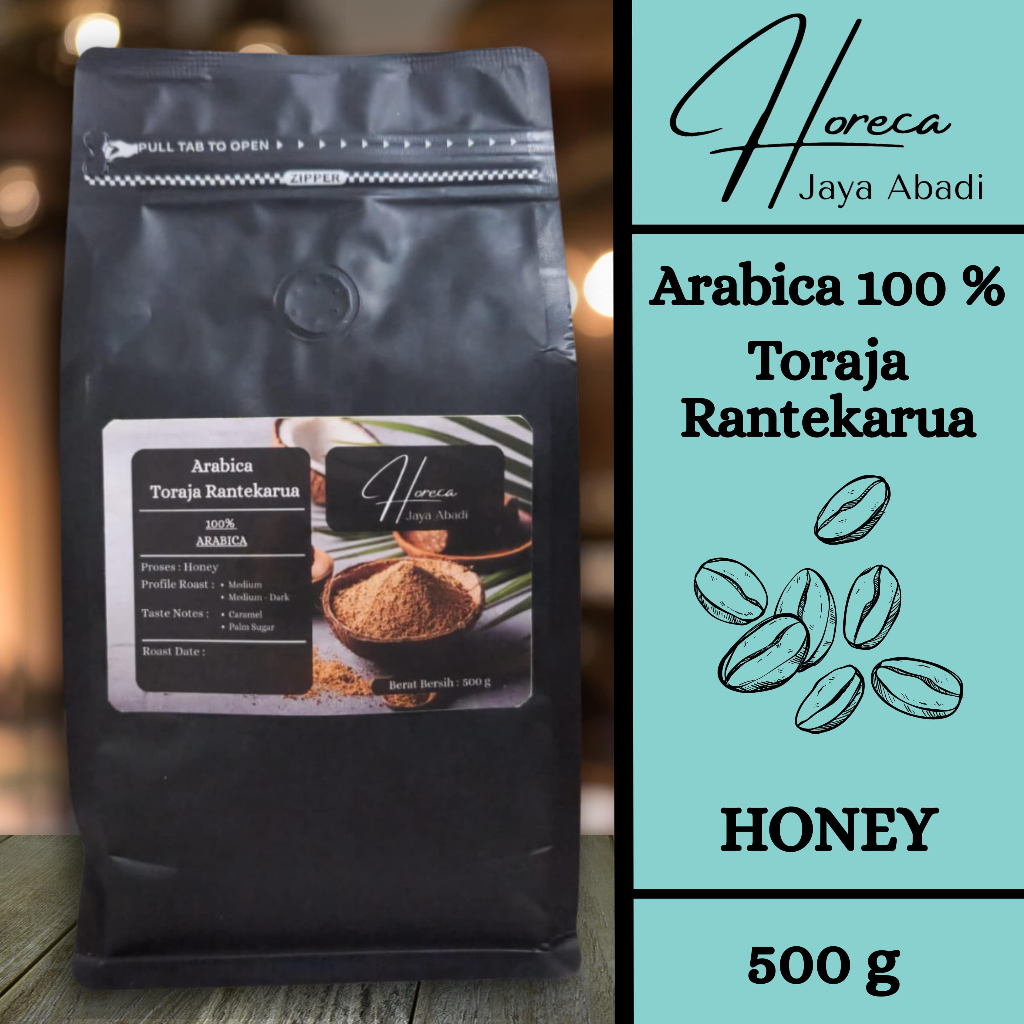 

Horeka Jaya Abadi - Kopi Arabika Toraja Rantekarua Honey Biji / Bubuk - 500 gr