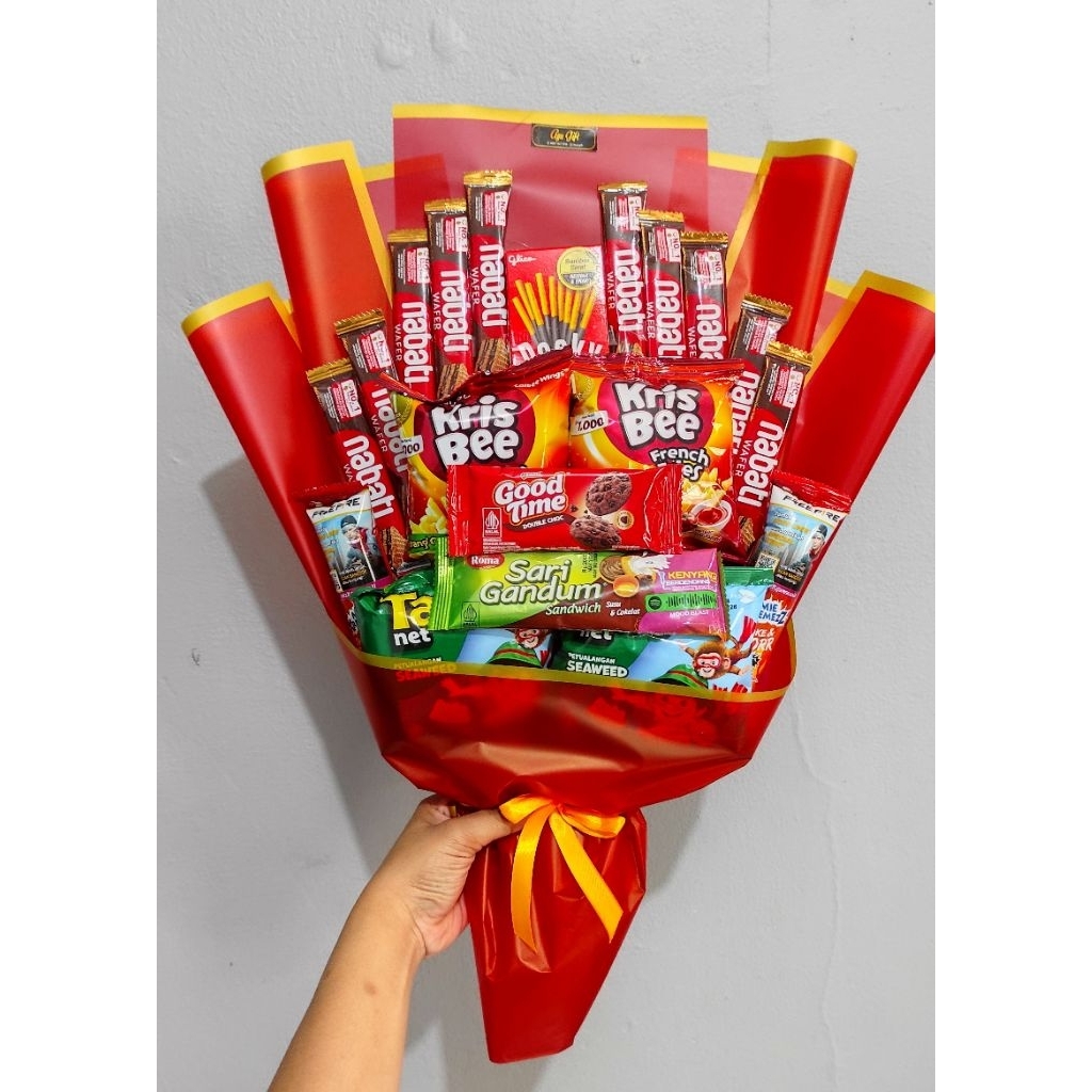 

Toko Yasmine | Kode BL01 | Buket Snack | Buket jajanan | Buket Murah | Buket Wisuda | Buket Sempro