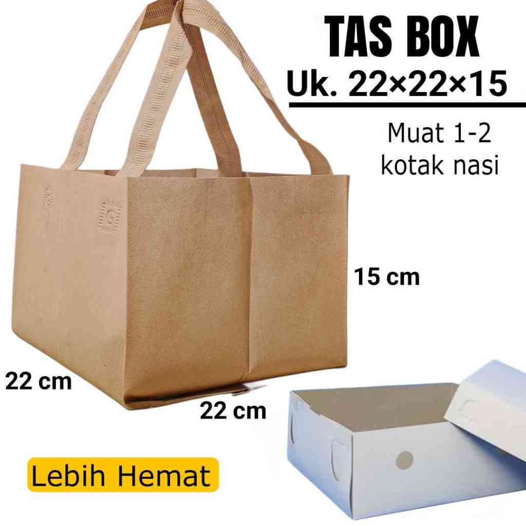 

( Harga Lusin=12 PCS ) Tas Box Dus pres 22x22X15 | Tas Kotak Nasi | Tas Box Hajatan | Tas tempat Kue