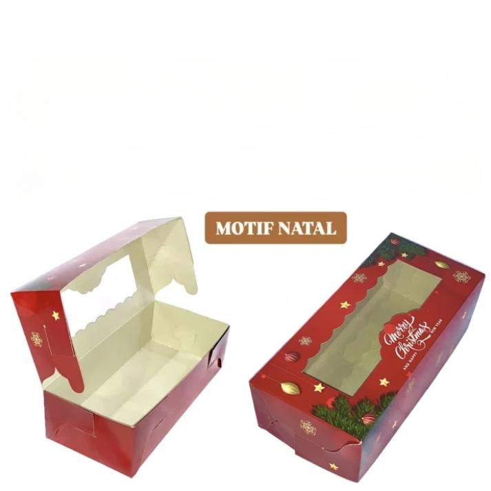 

box brownies hampers natal laminasi luar dalam dus merry christmas size 22x10x6cm