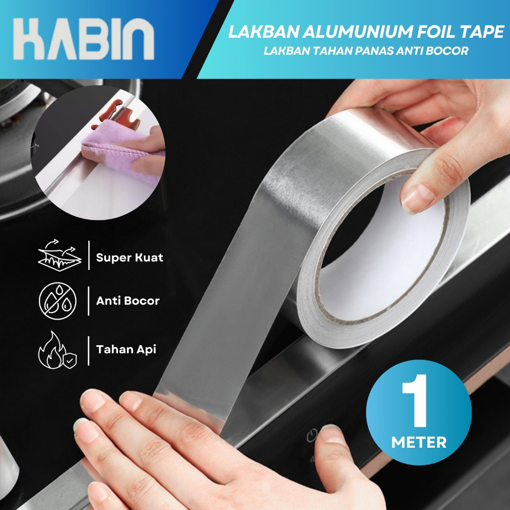 Lakban Panci Almunium Foil Tape 1 Meter Lakban Tambal Panci