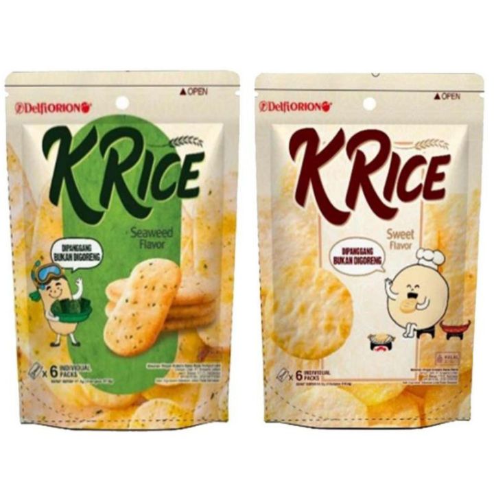 

[oddsolshop] pekanbaru/Delfiorion K'Rice Rice Crackers 6 PCS Seaweed 47GR Sweet Flavor 64GR