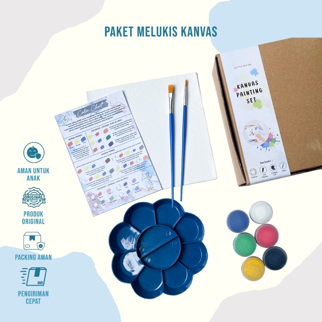 

Kanvas Lukis Putih 1 Paket Peralatan Melukis Kanvas Mewarnai Cat Akrilik Kuas Palet Mixing Color