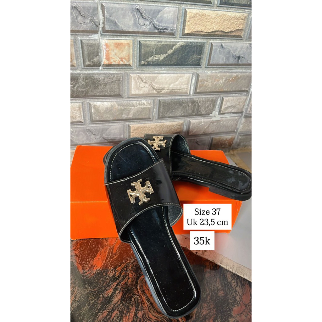 PRELOVE SANDAL FLAT TORY BURCH NO ORI | PLUS BOX | SANDAL WANITA