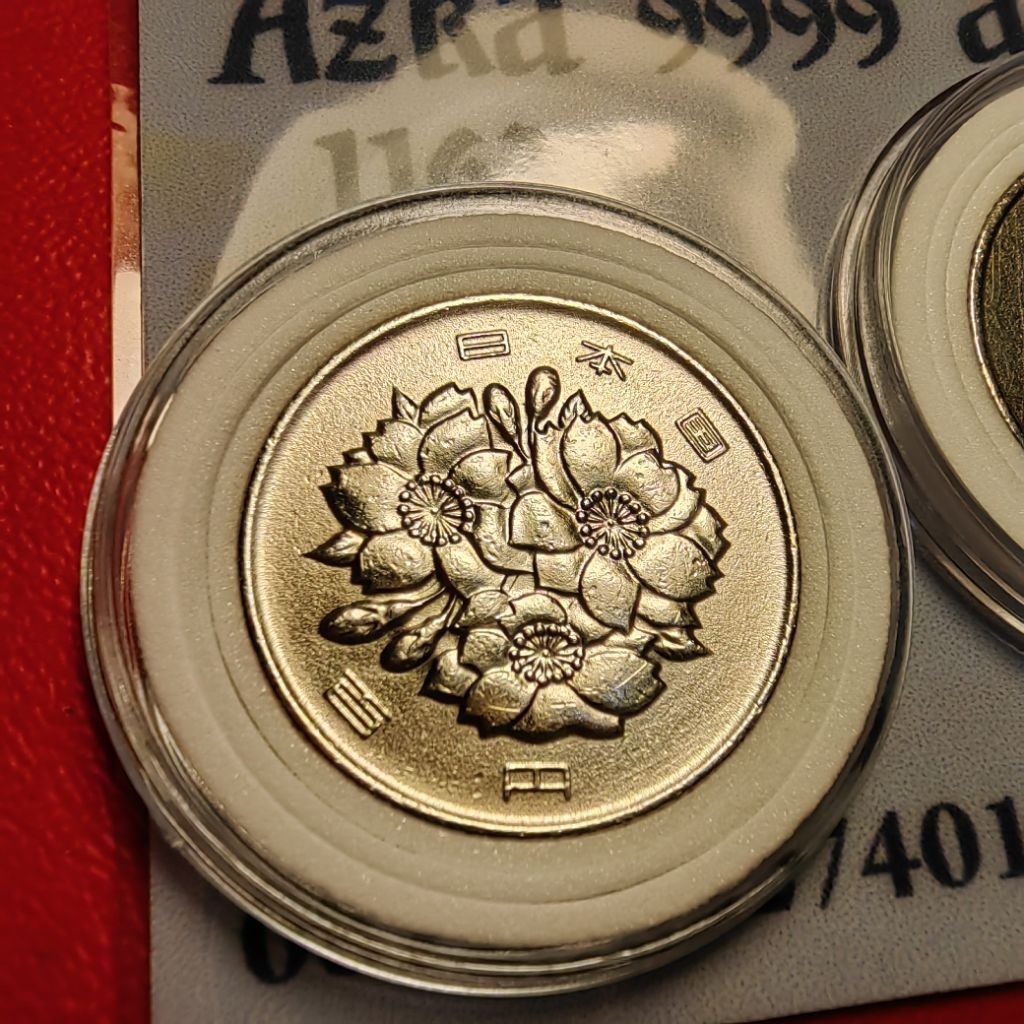 100 yen showa jepang asli dengan pelindung koin