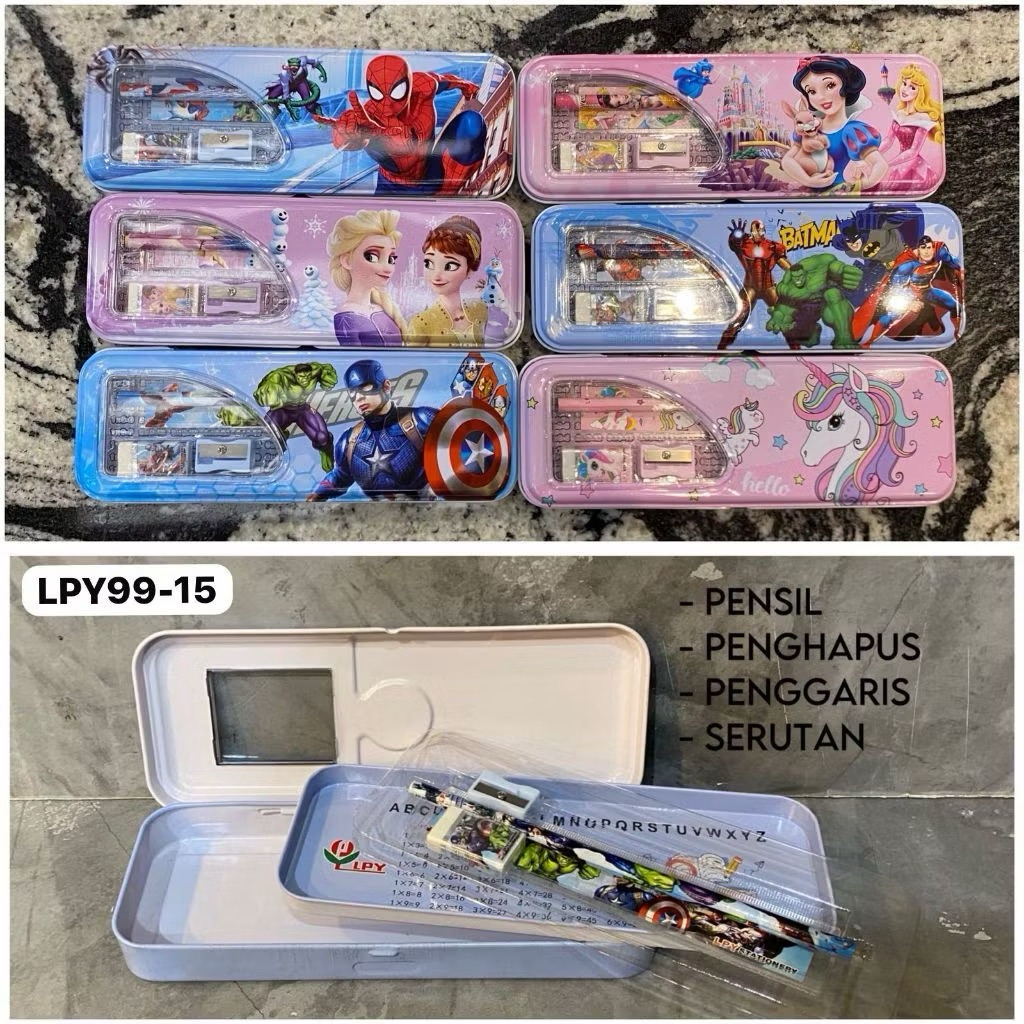 

Kotak Pensil Anak Bahan Kaleng Besi Karakter Disney