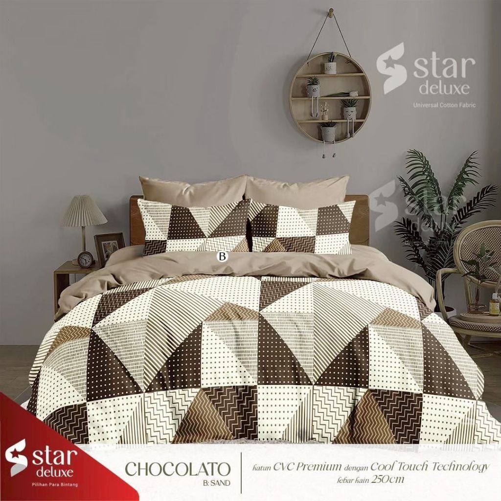 sprei star|sprei katun lokal|sprei katun star motif chocolato