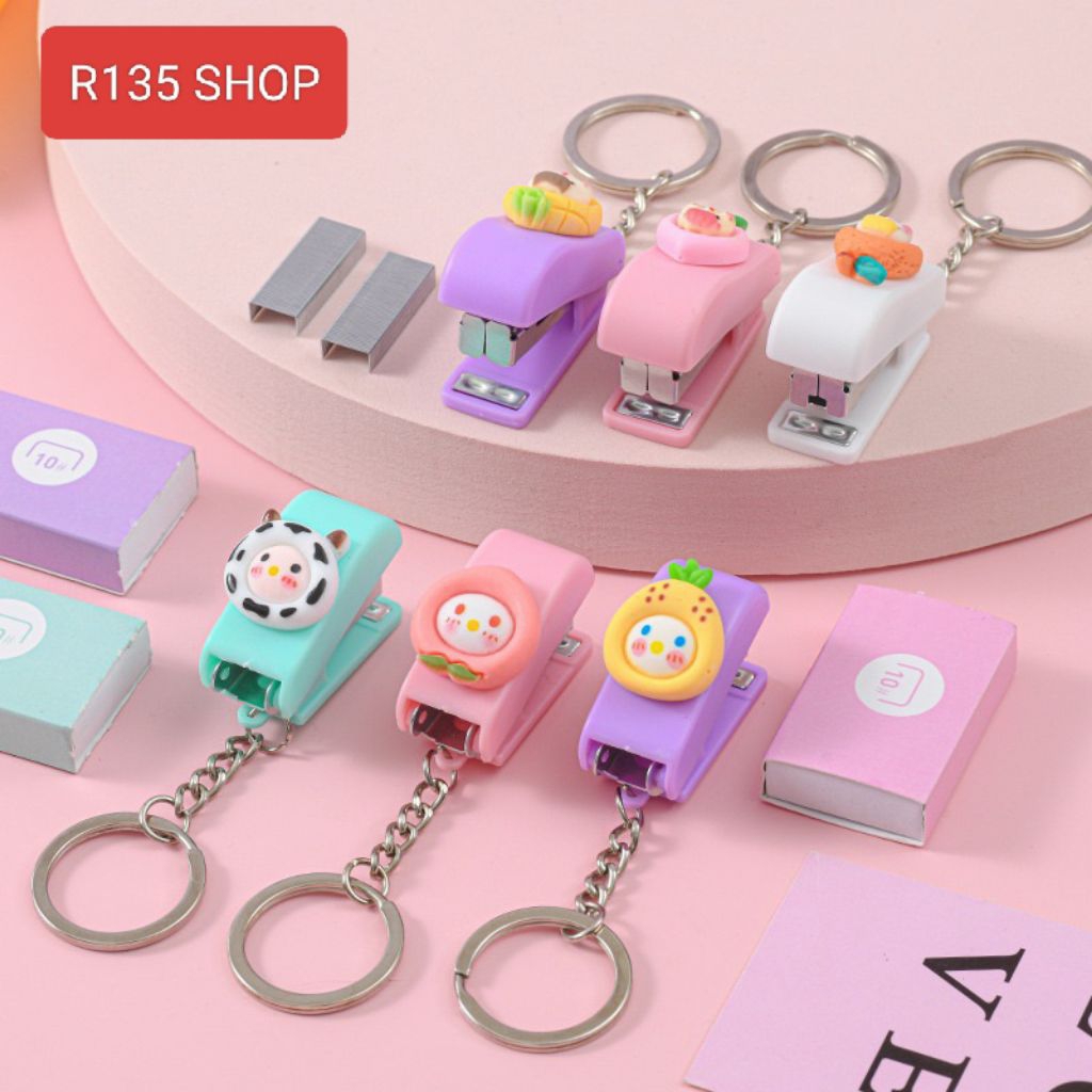 

R135 Staples Mini Gantungan Stapler Karakter Kartun Lucu