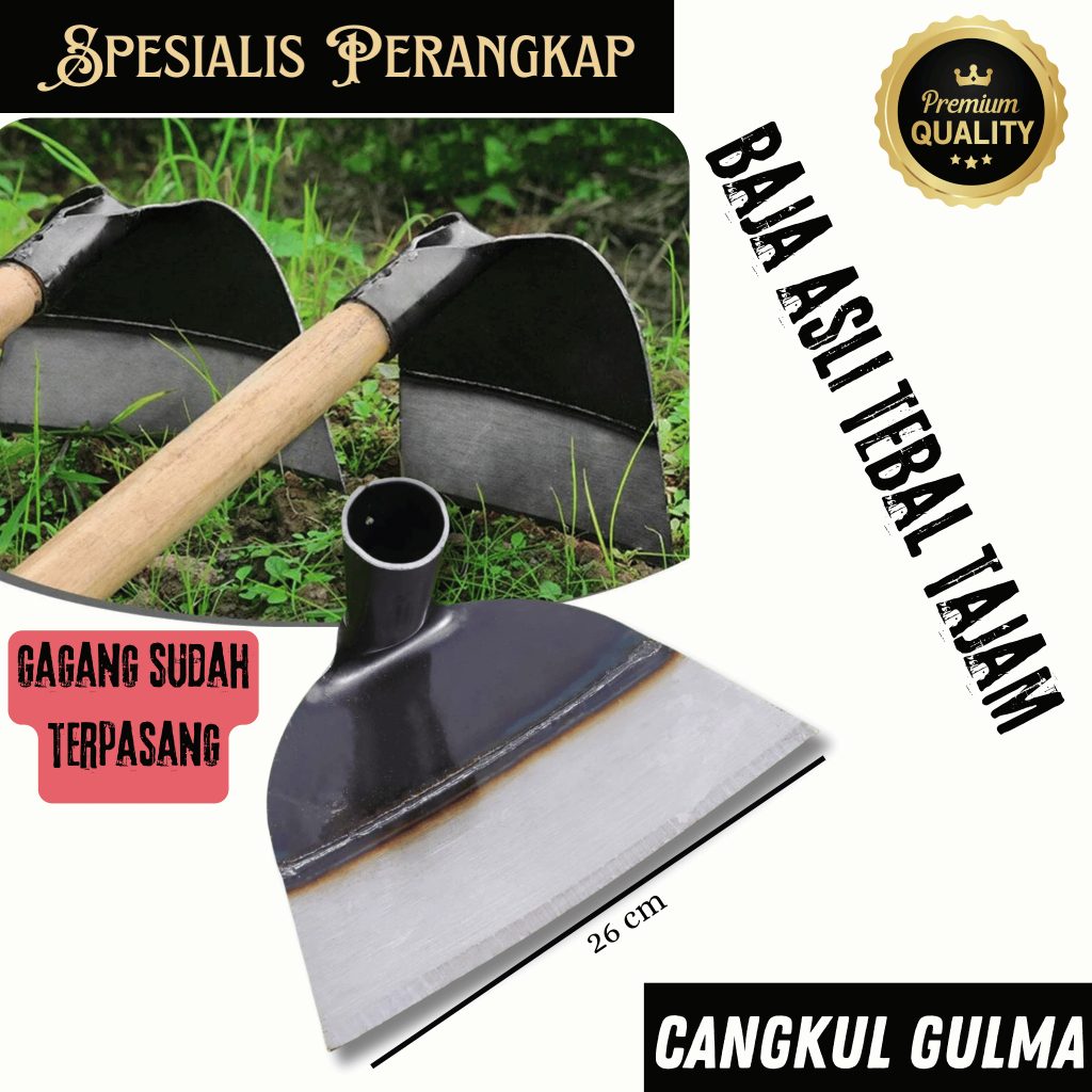 Cangkul Kepala Pengganti Baja – Alat Cangkul Tangan untuk Berkebun & Pertanian