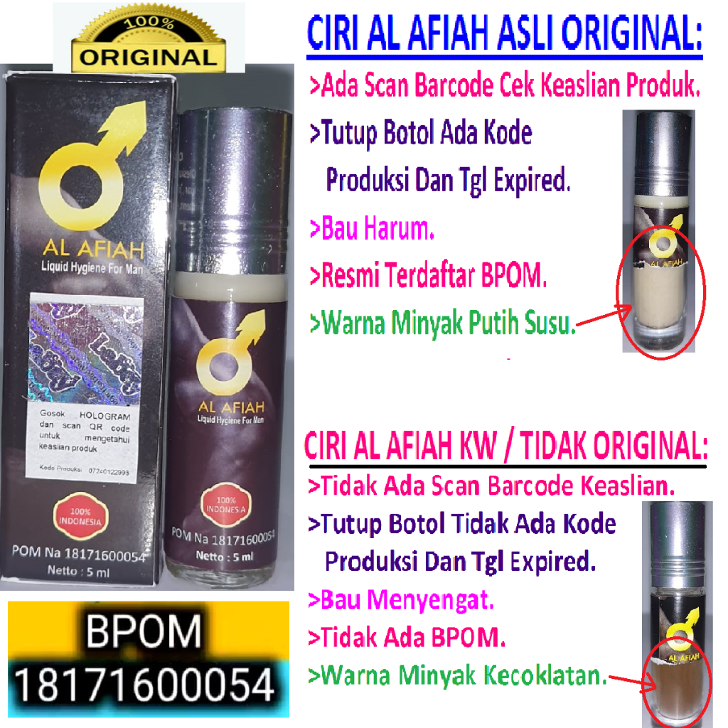 Obat Kuat Oles Al Afiah Liquid Hygiene For Man Asli Ori Barcode Madu Super Tonik Ghassan2203