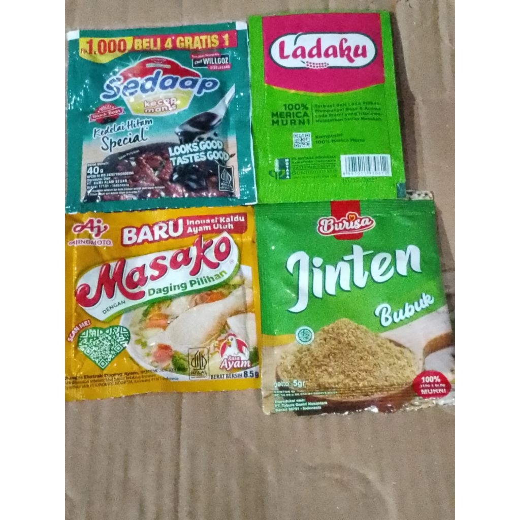 

Kecap Sedaap+Masako+Jinten Bubuk 5 gram+Ladaku Paket 3Af (TRB149)