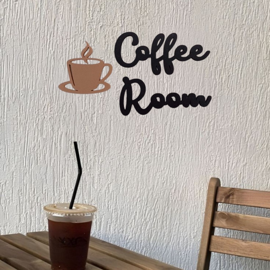 Hiasan dinding tulisan COFFE ROOM - COFFE CORNER kayu laser cut