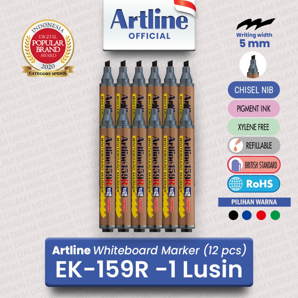 

(live) (1 LUSIN) ARTLINE Spidol Whiteboard Marker EK-159R